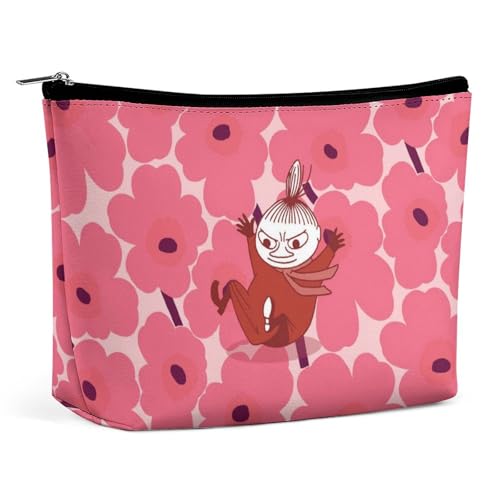 ムーミン リトルミイ 花柄 化粧ポーチ メイクボックス 化粧品収納 コスメポーチ 洗面用具ポーチ バニティー 大容量 収納ケース トラベルバッグ かわいい 旅行用 自宅用 キャラクター かわいい 便利 人気 出張 プレゼント