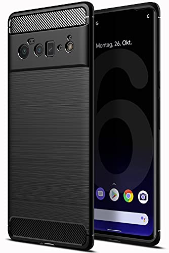 MOONCASE Case for Google Pixel 6 pro, Ultra-Thin Soft Lightweight TPU Protection Case Carbon Fiber Design Back Cover for Google Pixel 6 pro - Black