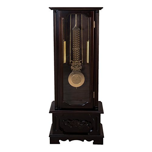 Image of Horo(Imported) Grandfather Clock Quartz Movement Westminster Chime and Finished Handcrafted Parts on Both Sides,Golden Dial, Beautiful Pendulum,Pattern Clock183(H) x49(L) x22(B) Cm,(Height:6ft.)