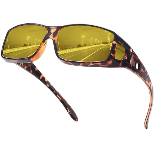 STORYCOAST Polarized Fit Over Glasses Sunglasses for Men Women Wrap Around Wear Over Sunglasses UV Protection