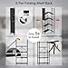 Himix Storage Shelves with 20 Hooks, 5-Tier Collapsible Organization Storage Rack Bookshelf Folding Pantry Shelves Cube Shelf Wire Shelving Holds 440 Ibs for Garage Kitchen Room, Black