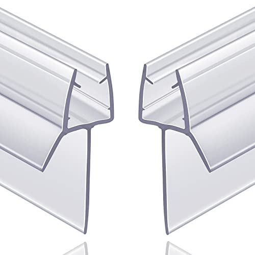 2-Pack Butecare Frameless Shower Door Bottom Seal with Long Sweep for Glass Doors Stop Shower Leaks and Create a Water Barrier (1/2 x 36)
