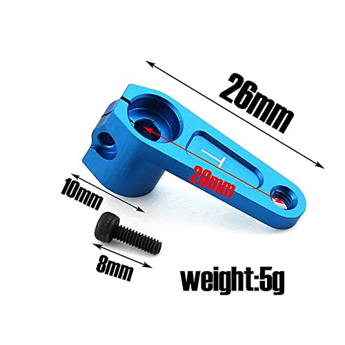 LICHIFIT Aluminum Alloy Steering Servo Arm Horn TT01 TT02 XV02 (25T) for TAMIYA 42248 TRF, Blue, Small - Image 2