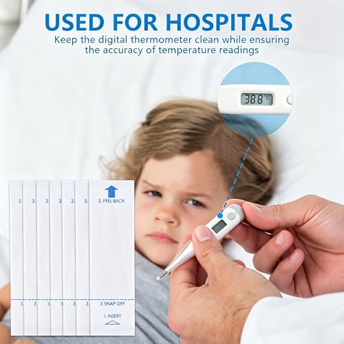 Digital Thermometer Probe Covers, 200 Pieces Disposable | Universal Electronic Thermometer Cover, For Health Center, Underarm Digital Home