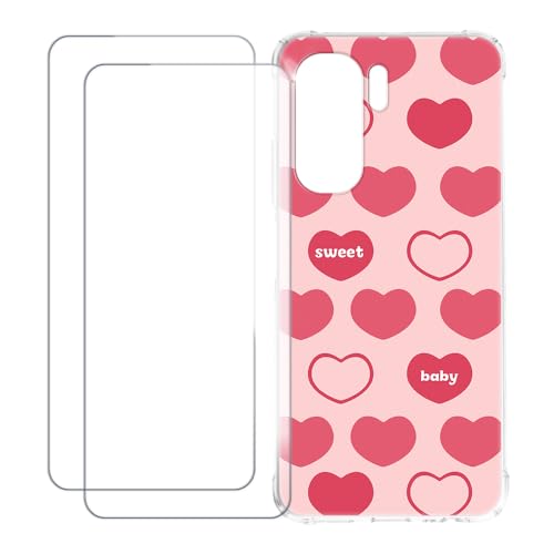 UOGNADGD Oukitel C58 Pro �Ƃ̌݊������� �J�X�^���J���t���P�[�X�{�����K���X�ی�t�B����2���t�� ? �Ռ��z�������h�~ (�s���N�̃n�[�g)