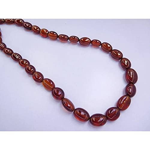 Grenat hessonite naturel perles ovales lisses pour réparer et concevoir vos bijoux 18"