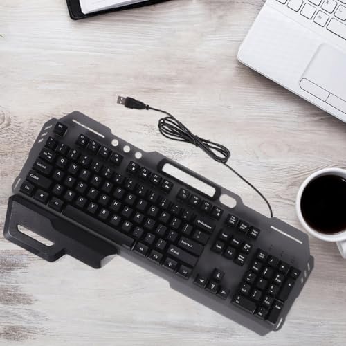 Clavier filaire pour bureau et maison avec repose-poignets ergonomique noir