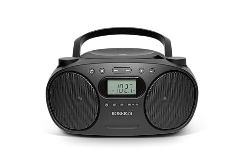 Roberts ZOOMBOXFM AM/FM CD Boombox with Bluetooth Black