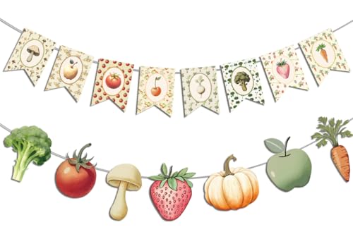 Fruit and Vegetable Banner Garland, Locally Grown Farmers Market Baby