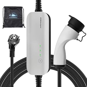 EVSEdesigner EV-lader Type 2 Schuko draagbare wandbox met draagtas voor alle elektrische voertuigen en Plug-in hybride auto’s