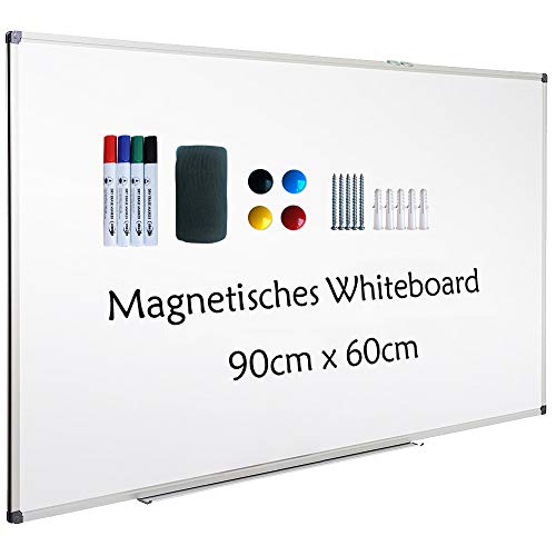 Magnetisches Whiteboard 50 X 70 Cm – Aluminiumrahmen, Trocken Abwischbar, Inkl. Marker & Magneten