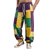 Generisch Pantalones de payaso para hombre, para carnaval, con estampado de payaso Y2K, cintura elástica, pantalones hippie, cómodos, informales, ropa de calle, disfraces, pantalones de chándal de