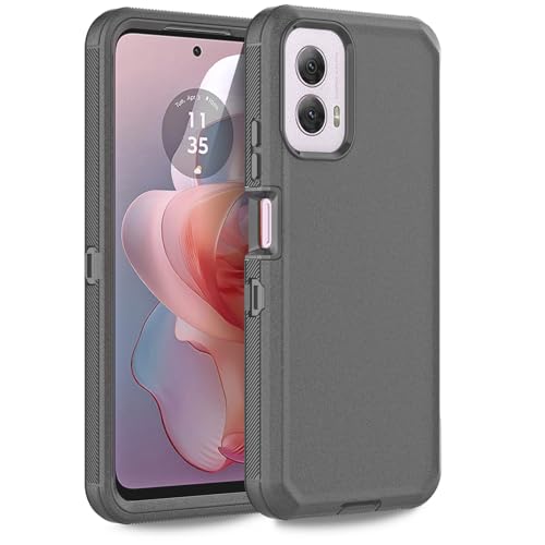 Anloes Funda para Motorola Moto G Power 5G 2024, resistente a los golpes, a prueba de polvo, protección resistente, 3 en 1 (sin protector de pantalla integrado) (negro)