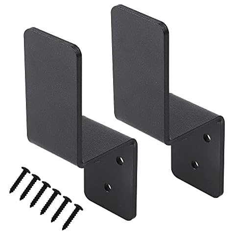 VANROUG 2x4 Door Barricade Brackets (2 pcs) Drop Open Bar Holder Steel Z Bracket for 2 by 4 Lumber as Security Door Reinforcement, Door Jammer, Tool Hanger for Your Home, Barn, Shed, Garage, Gate Cover