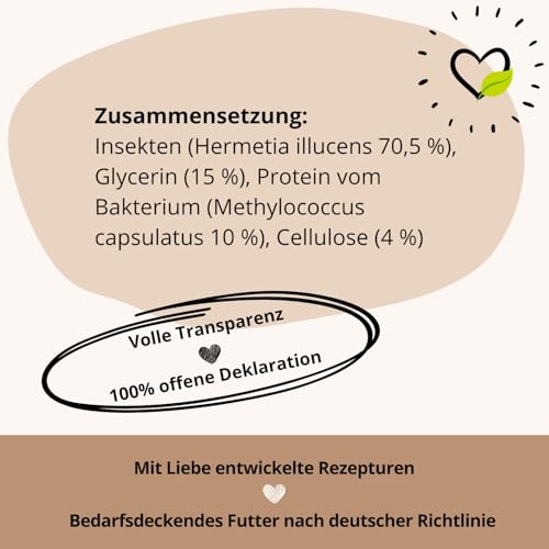 BugBell Hypoallergener Snack für Hunde 60g, Nur Vier Komponenten, Sensitive, Magenschonend, Schonkost für Hunde, für Allergikerhunde, Insekten Snacks bei Ausschlussdiäten