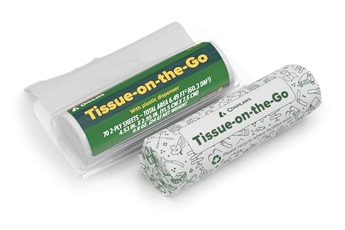Coghlans Tissue on the Go - Compact Travel Pack with Dispenser for Camping Hiking Backpacking and Outdoor Adventures Portable and Convenient Tissue Essentials 2-Pack