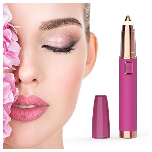 Rechargeable Eyebrow Hair Remover, Trimmer Painless-Precision Eyebrow Trimmer Brows Epilator Eye Brow Facial Face Razor Mini with LED Light for Women Men Valentine's Day Gift