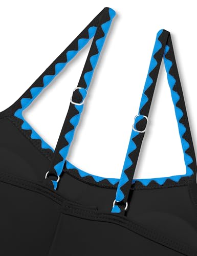 Image of Girls Swimsuit Solid Color Tankini Contrast Trim Swimwear 2 Piece Bathing Suit Padded Swimsuits for Teens 9-16Y