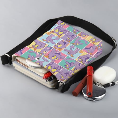 Purple Dragon Crossbody Bag Cartoon Character Fans Gifts Purples Dragon Lover Gift Figment Dragons Crossbody Shoulder Bag4