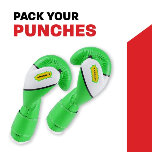 Kids Boxing Gloves For Kids Children Youth Punching Bag Kickboxing Muay Thai Mitts Mma Training Sparring Gloves (Green, 6 Oz) #TOP3