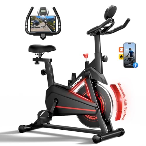 Exercise Bike, Adjustable Magnetic Resistance Stationary Bikes for Home with App Compatible, Workout...
