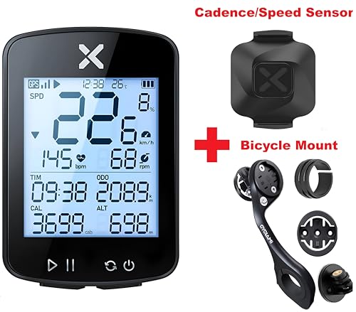 Image of XPR3SS G+ Gen2 Bicycle Computer+Cadence /Speed Sensor+M5 Mount, GPS Cycling Speedometer | Cadence & Heart Sensor Support | Waterproof ANT+ & BLE Cycle GPS Tracker | 28+ hr Battery | Odometer for MTB