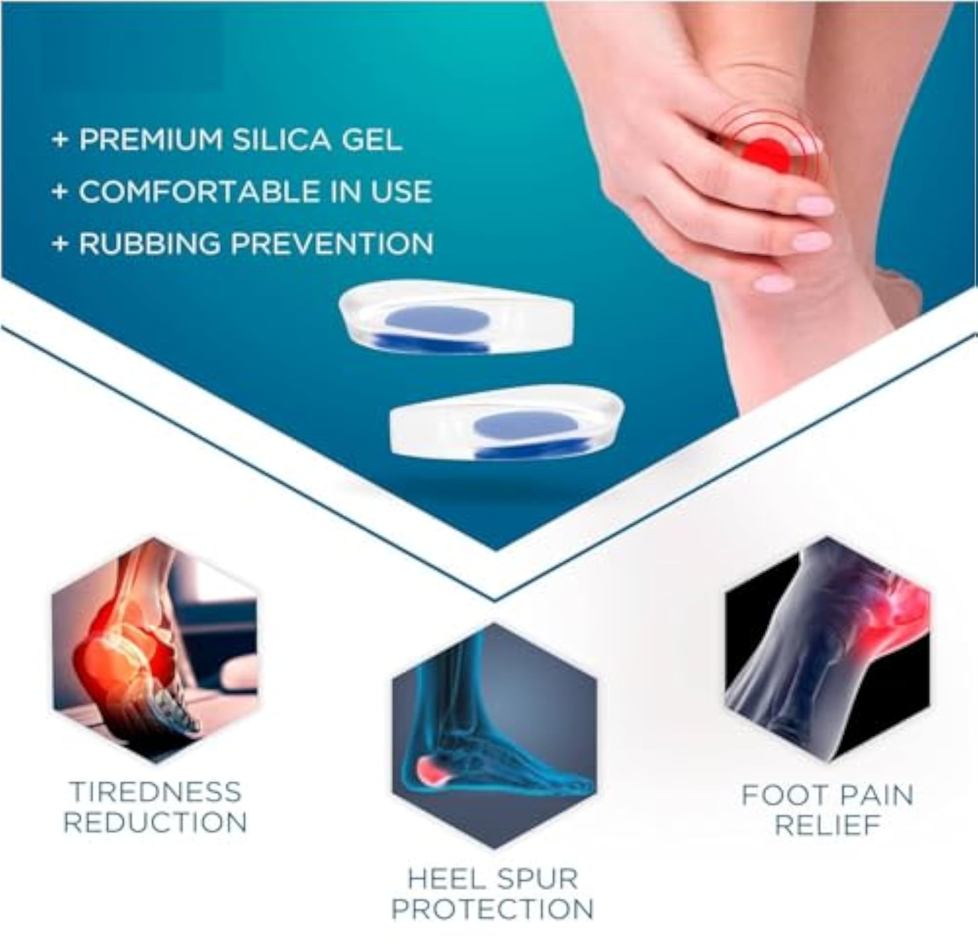 Silicone Heel Cup Pads for Pain Relief and Protection