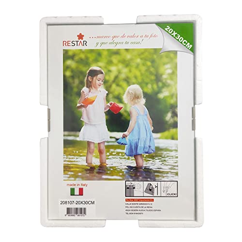 Acan Marco de Fotos, portafotos con Cierres de Clip, Soporte sin Marco para fotografías de metacrilato, certificados para Colgar en la Pared (20 x 30 cm)