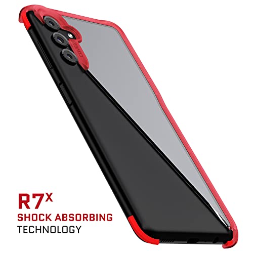 Image of Ghostek COVERT Red Galaxy A13 5G Case Clear Hard Back Shockproof Protective Phone Cover Premium Slim Thin Lightweight Design Heavy Duty Designed for 2021 Samsung A13 5G (6.5inch) (Red-Limited Edition)