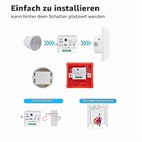 RF433 Funk Lichtschalter Set, Funkschalter Batterielose, Funk-Sender-Sicherheitsschalter und Empfänger-Controller 10A, Funk Schalter 240V, Wandlichtsschalter, Funk-Lichtschalter (4 Way Kit) – Ansicht 7