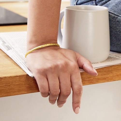 Ross-Simons Italian 10kt Yellow Gold Brushed Bangle Bracelet2