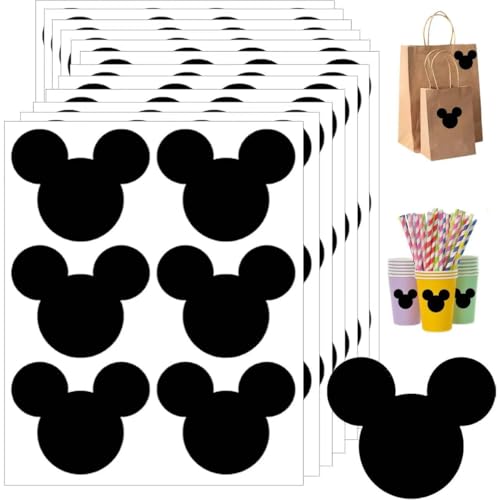 90Pcs Mouse Stickers Chalkboard Labels 2.5x2 Inch Mouse Head Blackboard Stickers Mouse Head Vinyl Chalk Sticker for Mason Jars Themed Birthday Party Craft Rooms Weddings Storage