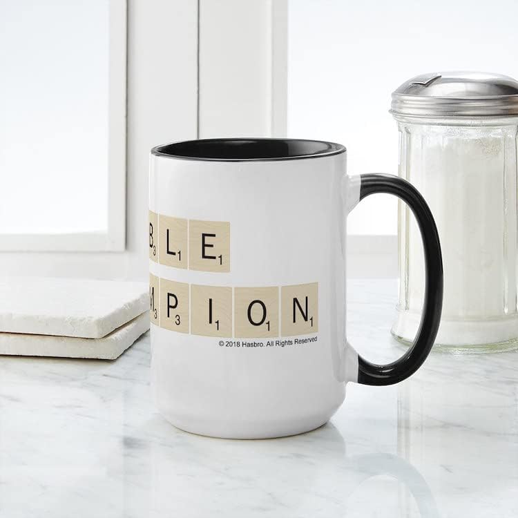 Miniatura 6 de CafePress Scrabble Champion - Taza de café de cerámica (15.0 fl oz)