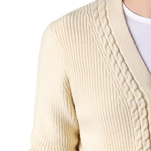 Men Twisted Knit Button Cardigan Sweater Wool Blend Cable Knit Slim Fit Knit Casual Long Sleeve Sweaters4