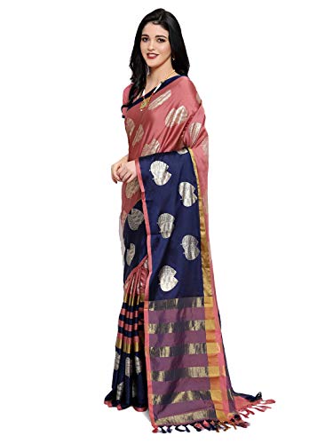 Image of DHRUVI TRENDZ Women's Cotton Silk Saree (DT-S1636 Purple)