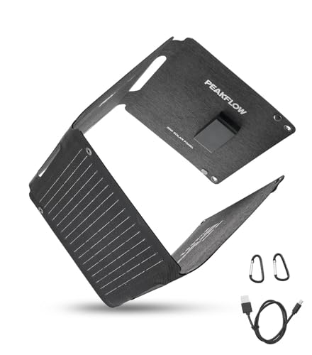 Image of 30W Solar Panel,Foldable Portable Solar Panel,25.4% High-Efficiency, USB-A and 2 USB-C Ports, Folding IP 68 Waterproof Solar Panels with Carabiners for Camping