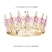 Feltent Pink Crown for Women Crystal Tiara and Queen Crown for Women Wedding Headband for Bride Hair Accessories for Costume Birthday Party Cake Decoration Prom