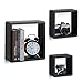 Relaxdays Juego de Estantes Cubo de Pared, Madera, Negro, 10x27x27 cm, 3 Unidades