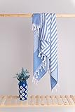 Bonamaison 100% Baumwolle Türkisches dünnes Hamamtuch, Pesthemal, Badetuch, Strandtuch, 97 X 170 cm - Hergestellt in der Türkei