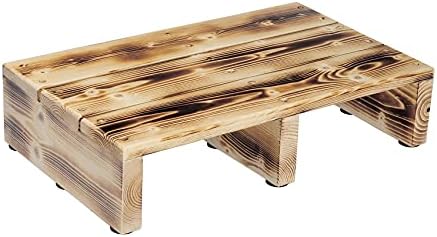 Ecrocy Wood Bed Side Step Indoor & Outdoor Mobility Step for Seniors, Toddlers,Pets and More - 19.7" L x 11.8" W x 4.3" H(Carbonization Color)