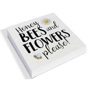 Hijie Rustic Spring Decor, Country Daisy Wood Sign, 5 x 5 Inches, Indoor Decor Hijie Rustic Spring Decor Country Daisy Wood Sign 5 x 5 Inches Indoor Decor