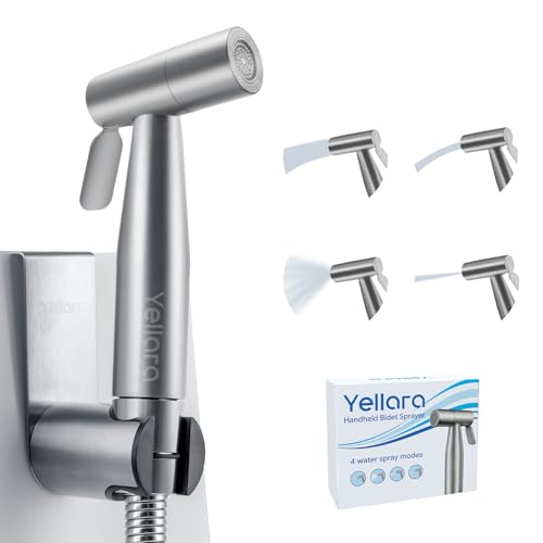 Handheld Bidet Sprayer for Toilet, 4 Spray Modes, Stainless Steel, 1 Set