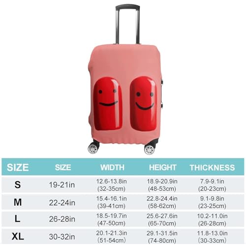 Red Smile Printed Luggage Cover Protector, Fits 18-32 Inch Luggage2