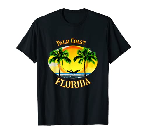 Palm Coast Florida Palm Trees Beach Vacaciones Camiseta
