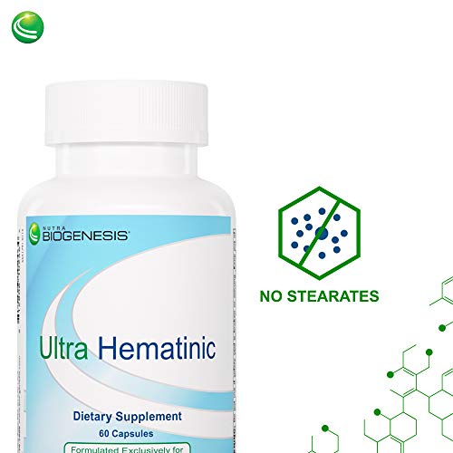 Nutra Biogenesis - Ultra Hematinic - Iron, B Vitamins And Copper For Iron Absorption, Rbc Support And Energy - 60 Capsules #TOP3