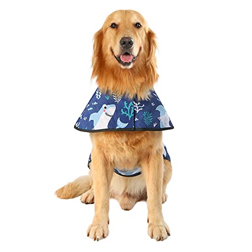 Hde Dog Raincoat Hooded Slicker Poncho For Small To X-Large Dogs And Puppies Sharks - L #TOP1