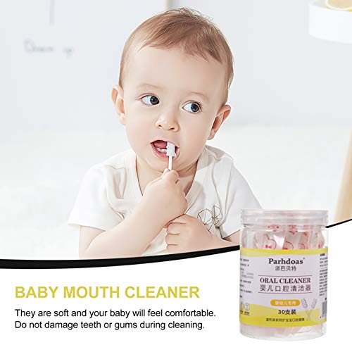 Healifty 30 peças limpador de língua para bebê escova de dentes descartável limpador de língua, gaze