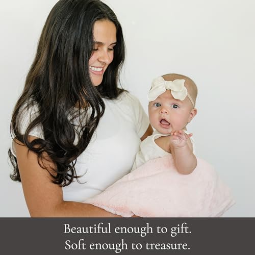 Image of Saranoni Luxury Receiving Blankets for Babies | Ultra-Soft Lush and Boutique Quality Baby Blanket | Peach Blush - 40 inch x 30 inch