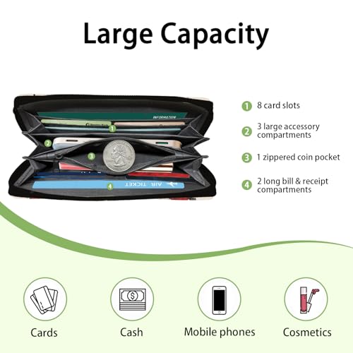 Gothic Romance Skull Wallets for Women - Slim PU Leather Womens Wallet with Cash Zipper Coin Purse, Small Credit Card Holder Travel Wallet, Wristlet Wallets for Female Ladies Purse (Dark Humor Gift)3