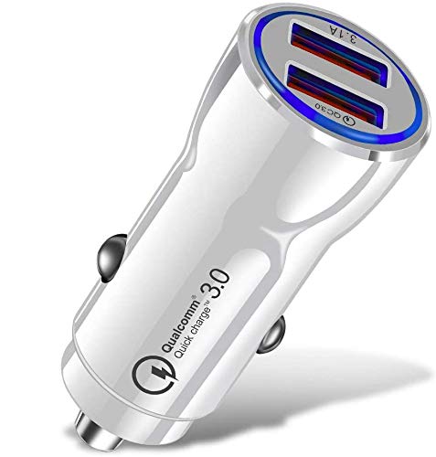 Car Charger, VectorTech Quick Charge 3.0 3A Dual USB Ports 36W Fast Car Power Adapter Compatible with Samsung Galaxy S10 S9 S8 Plus Note 10 9 8 S7, iPhone Xs Max XR X 8 7 6, iPad, LG G6 V20, Motorola